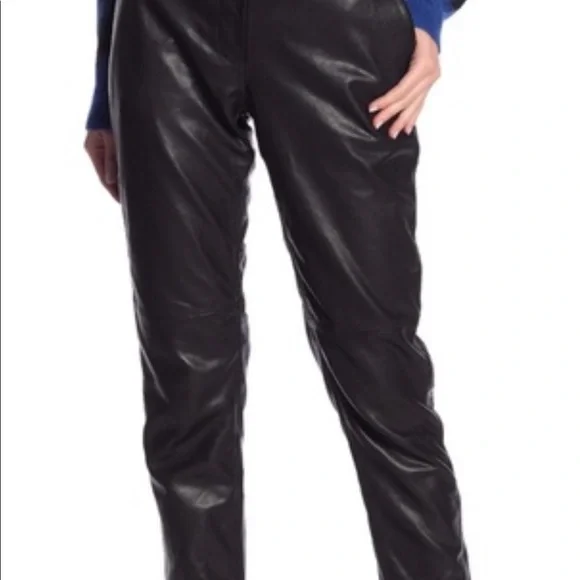Rag and Bone Black Sarah lamb leather pants new with tags 4